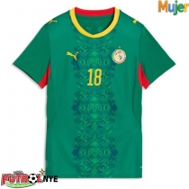 Camiseta Senegal Ismaila Sarr #18 Visitante Equipación para mujer Mundial 2026 manga corta